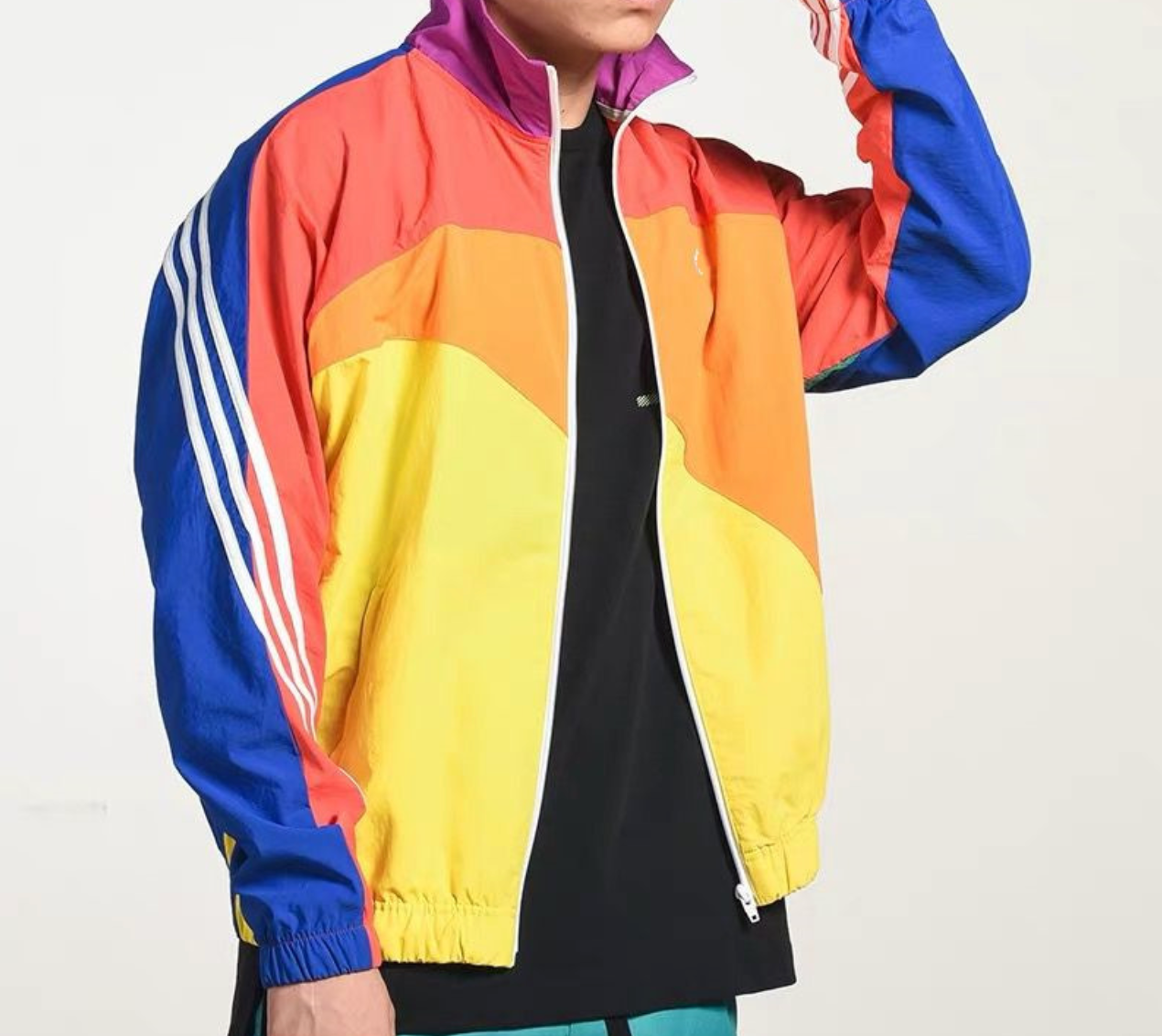 Herren Windbreaker Jacke – Wasserabweisend – Lockerer Schnitt – Retro Track-Design