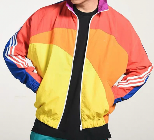Herren Windbreaker Jacke – Wasserabweisend – Lockerer Schnitt – Retro Track-Design