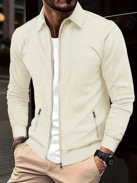 Herren Übergangsjacke – Slim Fit – Atmungsaktives Gewebe – Zipper – Casual Look