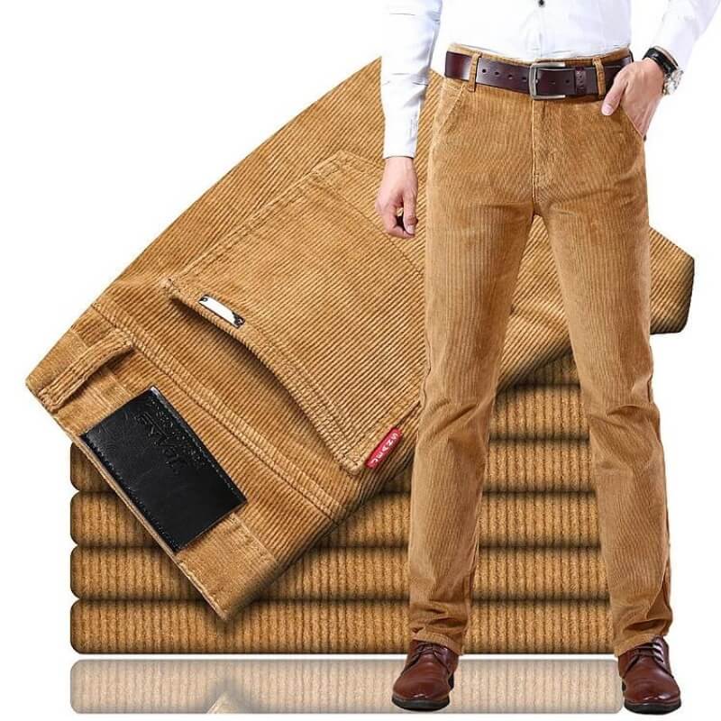 Herren Cordhosen – Gerade Passform – Tailored Fit – Vollbein – Knopfverschluss