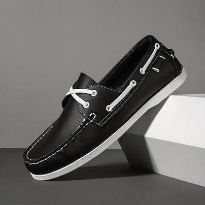 Herren Bootsschuhe – Leder – Moc-Nähte – Rutschfeste Gummisohle – Seitenschnürung