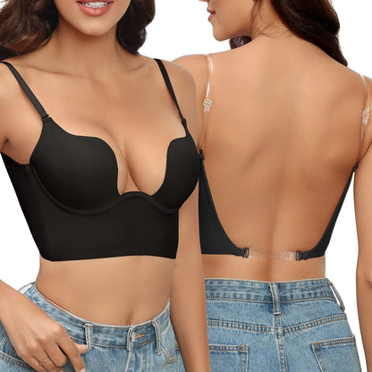 Damen Backless BH – Nahtloser Komfort – Longline Passform – Verstellbare Träger
