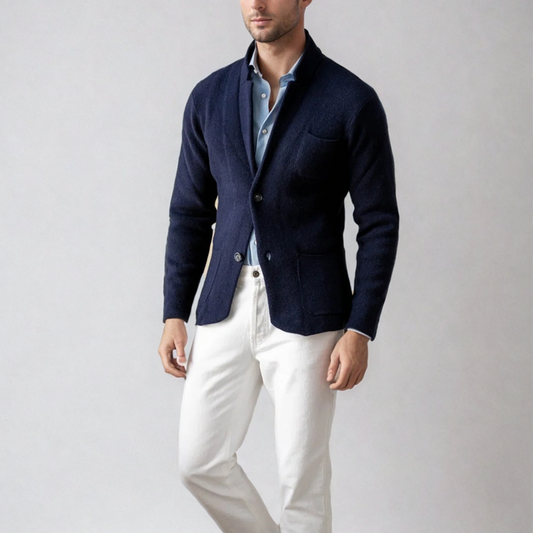Herren Blazer – Slim Fit – Atmungsaktive Mischung – Einreiher – Klassisches Revers
