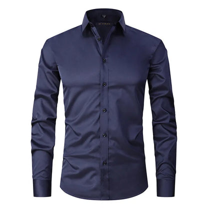 Herren Businesshemd – Slim Fit – Stretchkomfort – Bügelleicht – Kentkragen