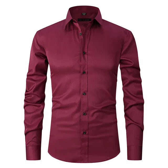 Herren Businesshemd – Slim Fit – Stretchkomfort – Bügelleicht – Kentkragen