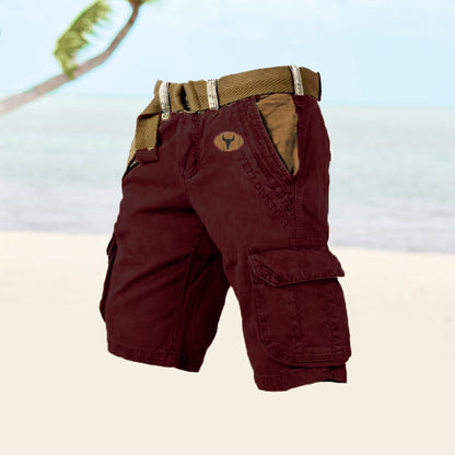 Herren Cargo Shorts – Relaxed Fit – Baumwollmix – Knielang – Mehrere Taschen – Mit Gürtel