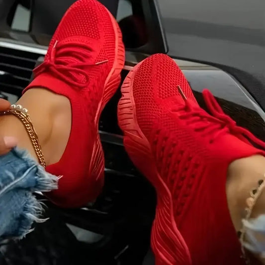 Damen Sneakers – Atmungsaktive Meshstruktur – Orthopädische Dämpfung – Sportliches Design