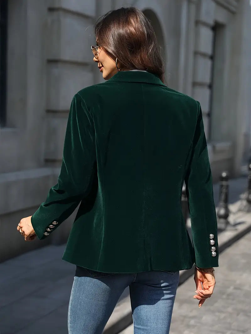 Damen Blazer – Taillierter Schnitt – Weiches Luxusmaterial – Einreiher mit Reverskragen