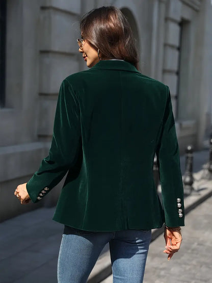 Damen Blazer – Taillierter Schnitt – Weiches Luxusmaterial – Einreiher mit Reverskragen