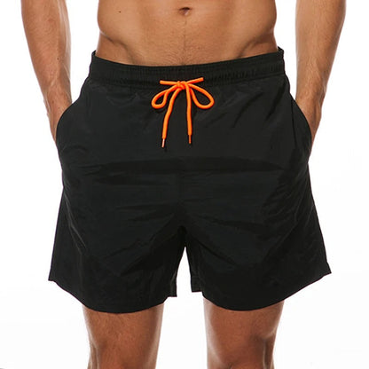 Herren Badeshorts – Relaxed Fit – Schnell Trocknend – Elastikbund mit Kordelzug – Mittellang