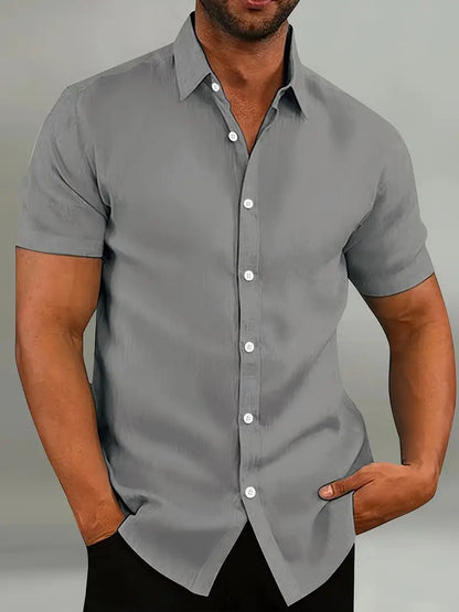 Herren Freizeithemd – Tailored Fit – Kurzarm – Atmungsaktive Naturfasern