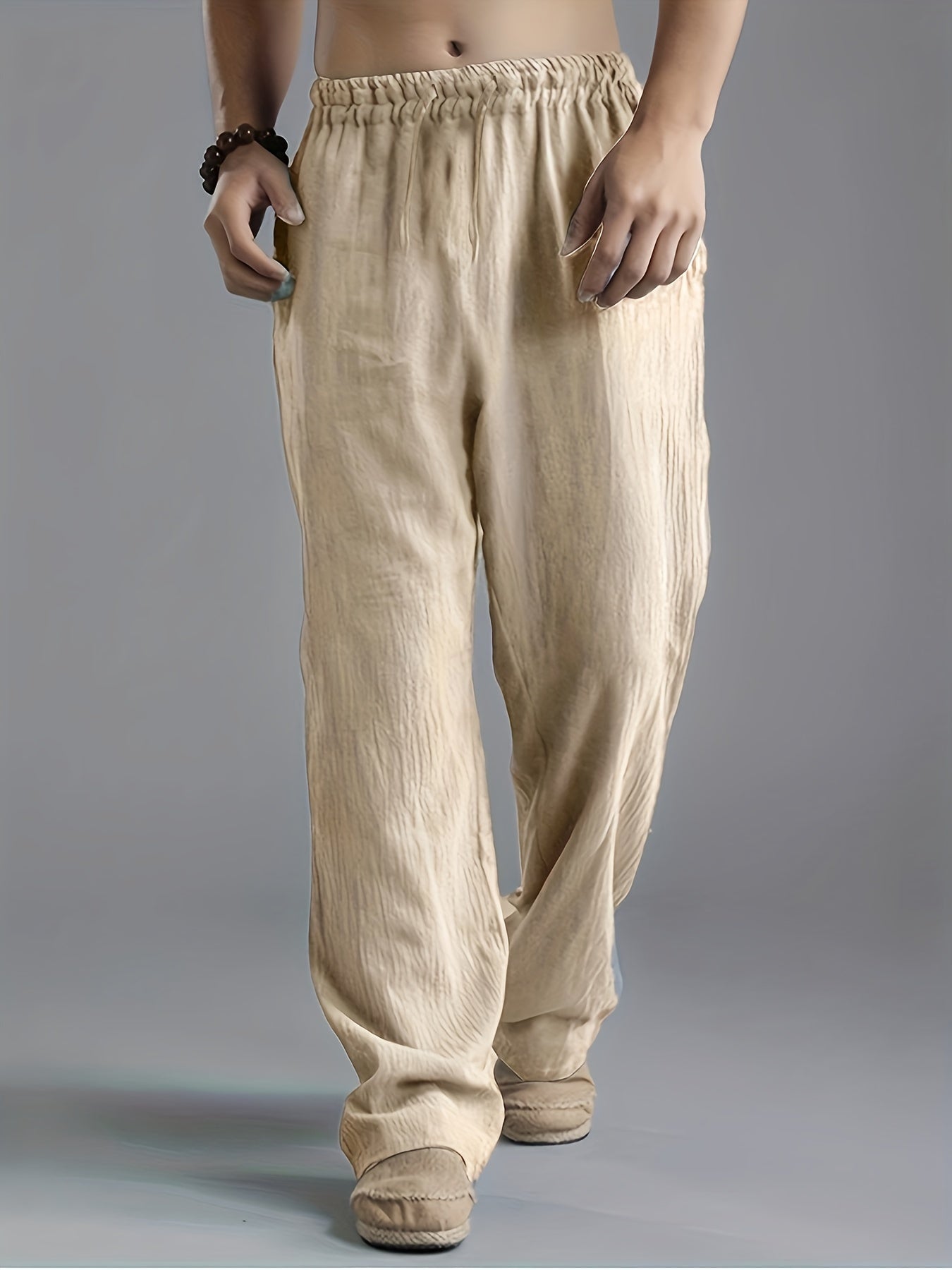 Herren Freizeithose – Relaxed Fit – Elastischer Bund – Atmungsaktive Naturfasern