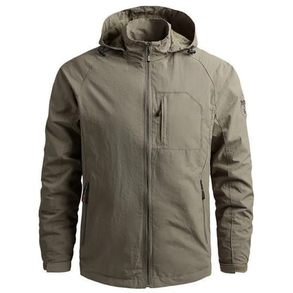 Herren Cargojacke – Regular Fit – Atmungsaktive Mischung – Zipper – Hüftlang – Mehrere Taschen