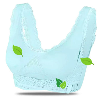 Damen BH – Vollschale – Nahtlose Cups – Breiter Träger – Rückenstützend – Spitzenbesatz