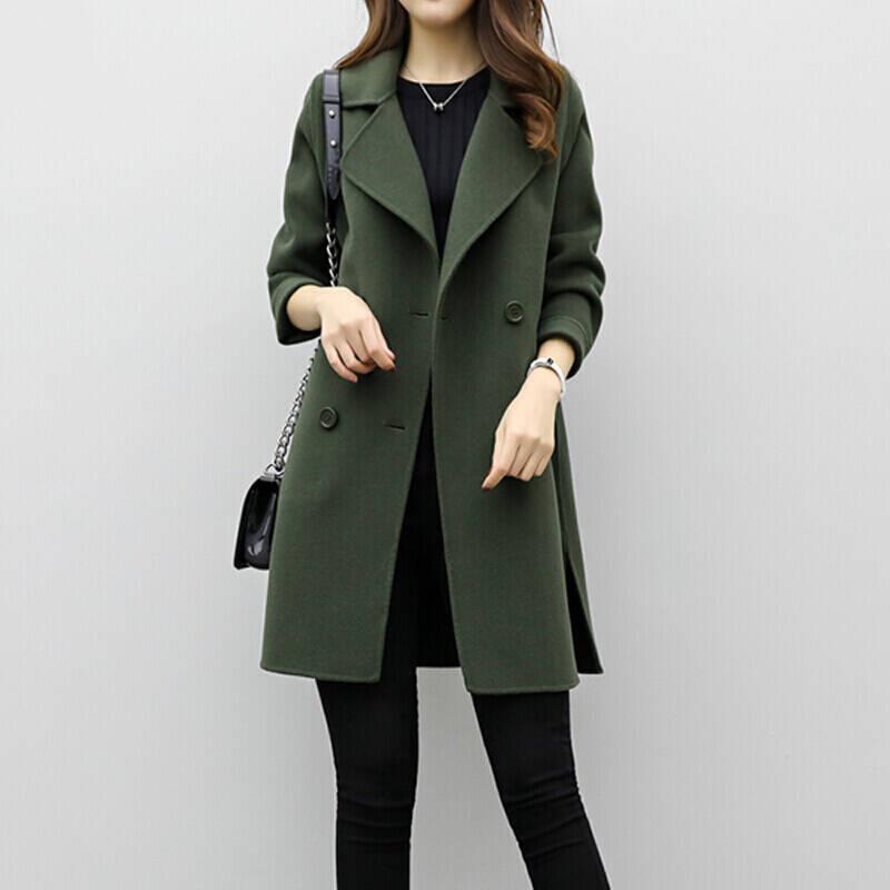 Damen Langmantel – Tailorierter Schnitt – Doppelreiher – Elegantes Design