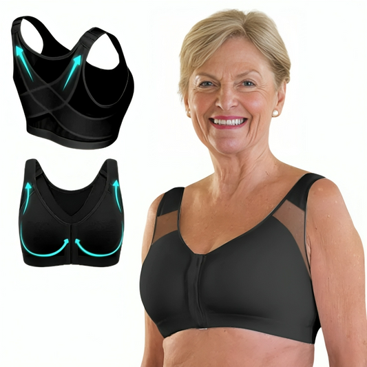Damen BH – Kabellos – Vollschale – Frontverschluss – Atmungsaktives Mesh