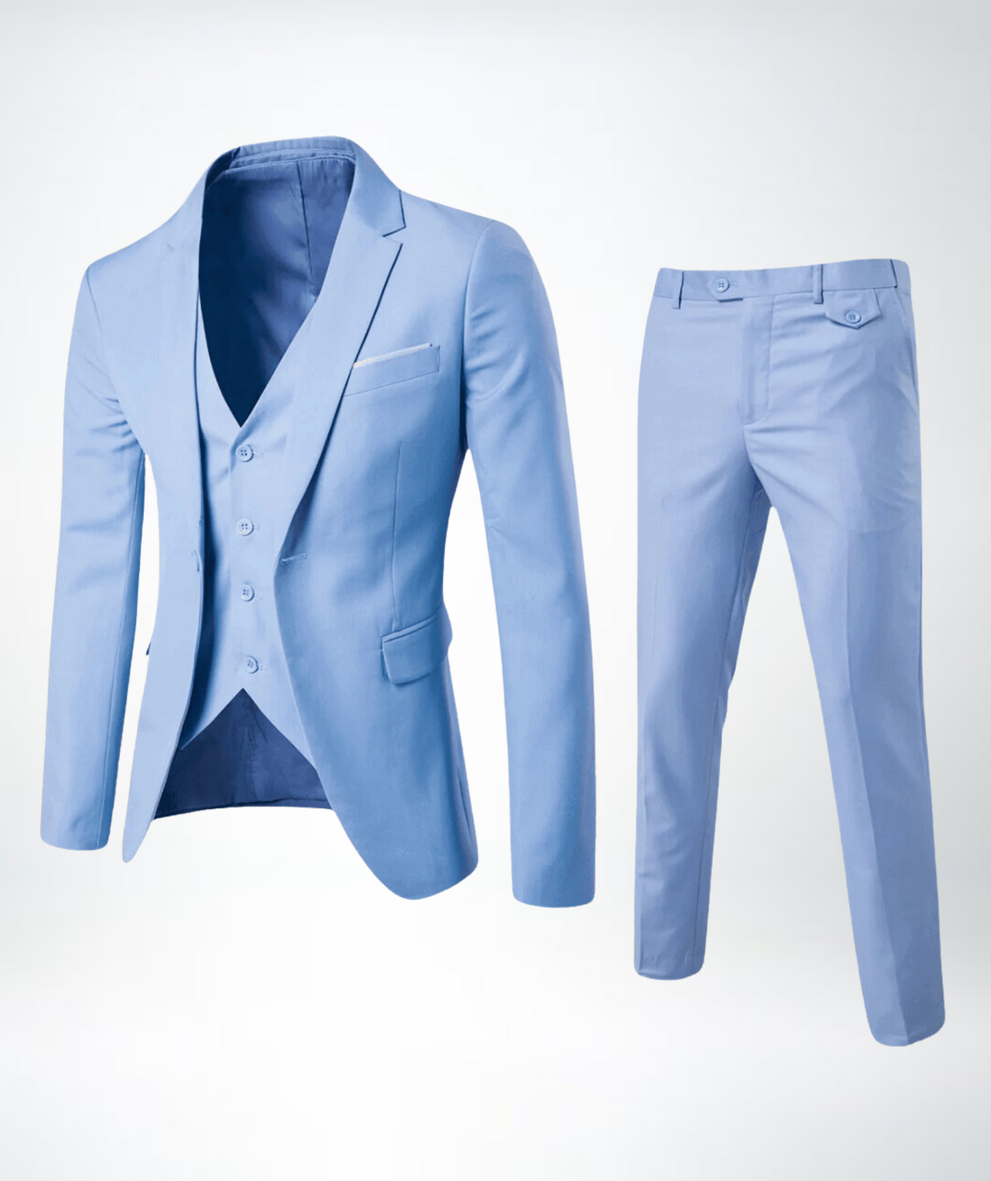 Herren Anzug Dreiteilig – Slim Fit – Wollmix – Business – Sakko mit Weste
