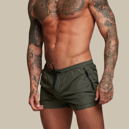 Herren Badeshorts – Slim Fit – Schnell trocknend – Atmungsaktives Gewebe – Zip-Taschen