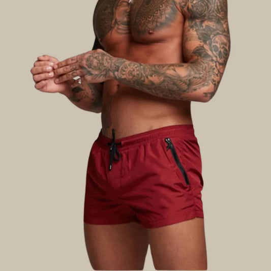 Herren Badeshorts – Slim Fit – Schnell trocknend – Atmungsaktives Gewebe – Zip-Taschen