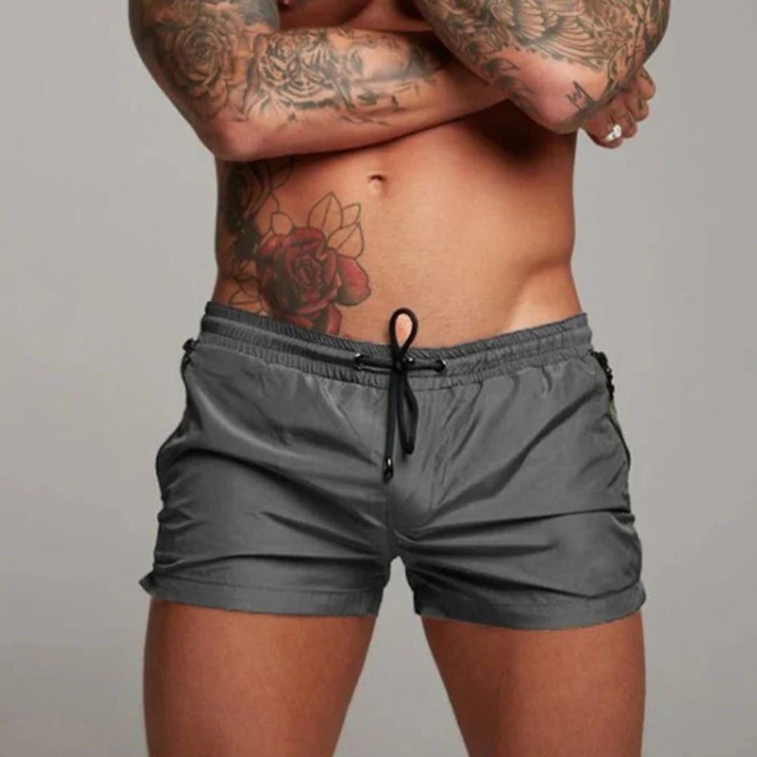 Herren Badeshorts – Slim Fit – Schnell trocknend – Atmungsaktives Gewebe – Zip-Taschen
