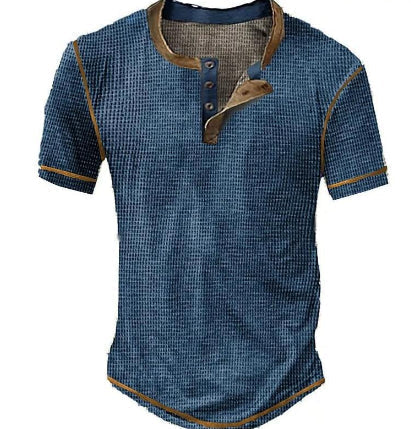 Herren Henley T-Shirt – Regular Fit – Soft Knit – Vintage Look – Kurzarm Casual