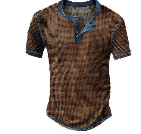 Herren Henley T-Shirt – Regular Fit – Soft Knit – Vintage Look – Kurzarm Casual