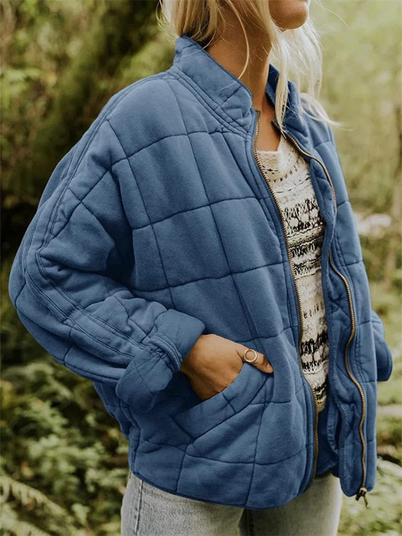 Damen Steppjacke – Lockerer Schnitt – Hoher Kragen – Leicht und Atmungsaktiv