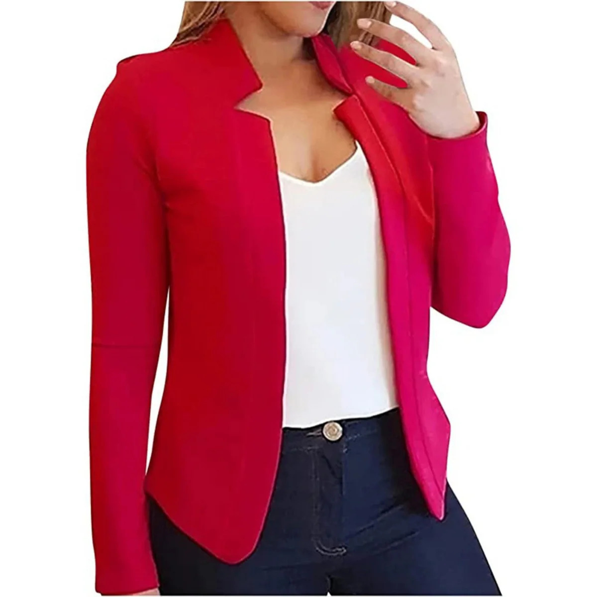 Damen Blazer – Slim Fit – Strukturierter Schnitt – Offenes Design – Lange Ärmel
