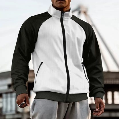 Herren Jacke – Slim Fit – Hoher Kragen – Raglanärmel – Zipper – Casual Look
