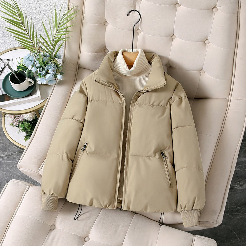 Damen Steppjacke – Oversize Passform – Cotton Mix – Stehkragen – Reißverschluss
