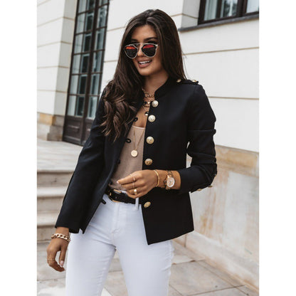 Damen Blazer – Slim Fit – Doppelreiher – Strukturierte Schultern – Baumwollmix