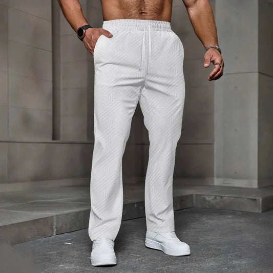 Herren Jogginghose – Relaxed Fit – Strickstruktur – Kordelzugbund – Freizeitlook