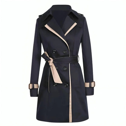 Damen Trenchcoat – Taillierter Schnitt – Doppelreihig – Gürtel – Knielang – Klassisch