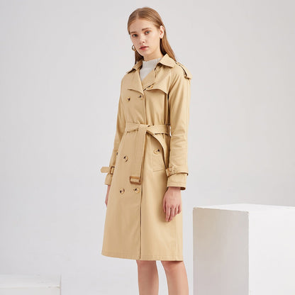 Damen Windbreaker Mantel – Taillierter Schnitt – Gürtel – Doppelreihig – Schulterriegel