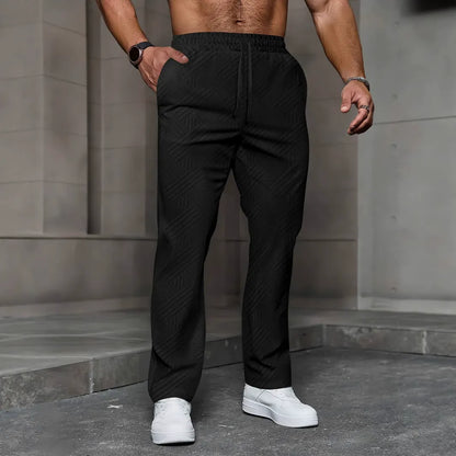 Herren Jogginghose – Relaxed Fit – Strickstruktur – Kordelzugbund – Freizeitlook
