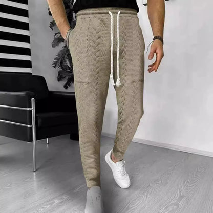 Herren Jogginghose – Jacquard Struktur – Gerader Schnitt – Kordelzug – Bündchenabschluss