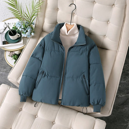 Damen Steppjacke – Oversize Passform – Cotton Mix – Stehkragen – Reißverschluss