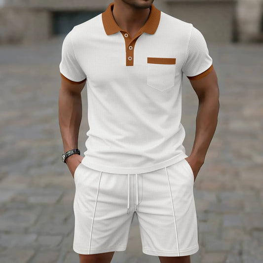 Herren Polo Shirt – Slim Fit – Atmungsaktiv – Halbzip – Brusttasche – Set Look