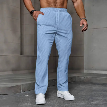 Herren Jogginghose – Relaxed Fit – Strickstruktur – Kordelzugbund – Freizeitlook