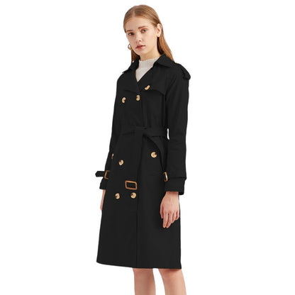 Damen Windbreaker Mantel – Taillierter Schnitt – Gürtel – Doppelreihig – Schulterriegel