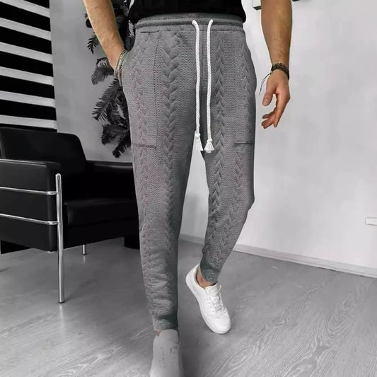 Herren Jogginghose – Jacquard Struktur – Gerader Schnitt – Kordelzug – Bündchenabschluss