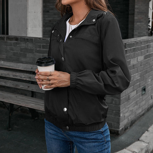 Damen Regenjacke – Wasserdicht Winddicht – Lockerer Schnitt – Mit Kapuze