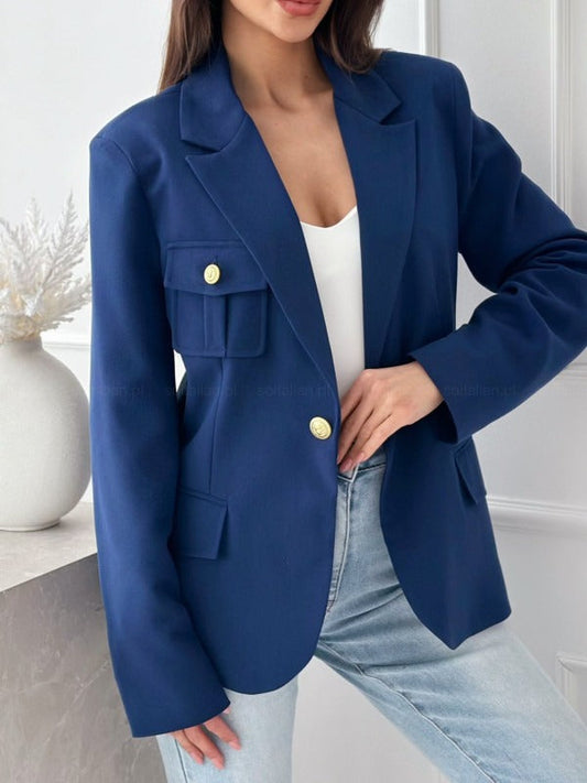 Damen Blazer – Taillierter Schnitt – Doppelreihig – Notch Revers – Langarm