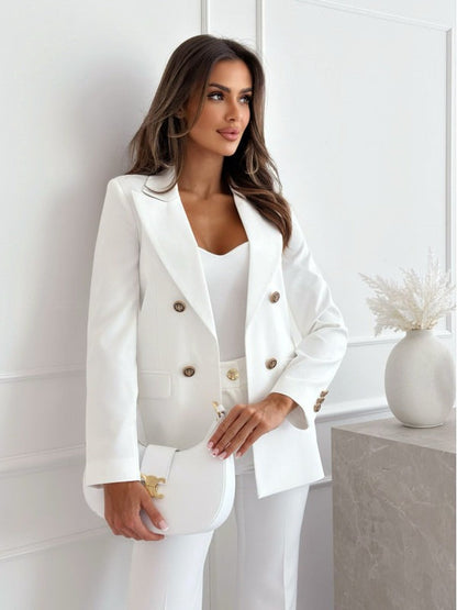 Damen Blazer – Taillierte Passform – Doppelreihig – Reverskragen – Büro geeignet
