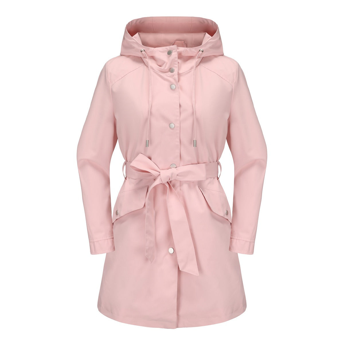 Damen Windbreaker Jacke – Wasserabweisend – Kapuze – Taillengürtel – Bequeme Passform