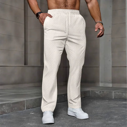 Herren Jogginghose – Relaxed Fit – Strickstruktur – Kordelzugbund – Freizeitlook