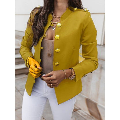 Damen Blazer – Slim Fit – Doppelreiher – Strukturierte Schultern – Baumwollmix