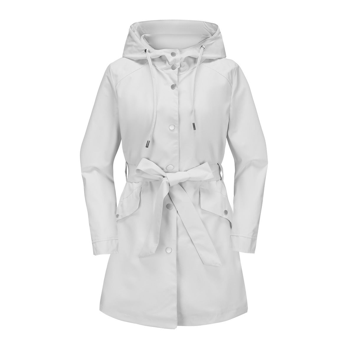 Damen Windbreaker Jacke – Wasserabweisend – Kapuze – Taillengürtel – Bequeme Passform