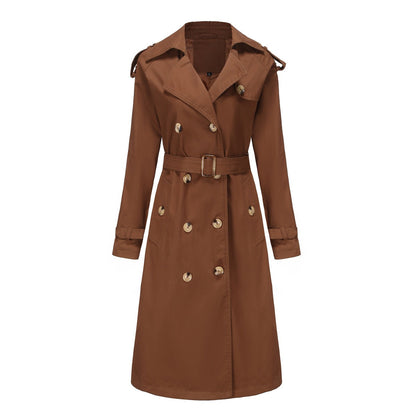 Damen Windbreaker Mantel – Taillierter Schnitt – Gürtel – Doppelreihig – Schulterriegel