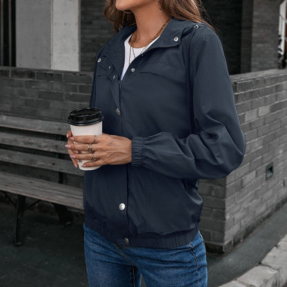 Damen Regenjacke – Wasserdicht Winddicht – Lockerer Schnitt – Mit Kapuze